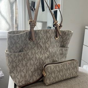 Authentic MK tote and matching wallet set